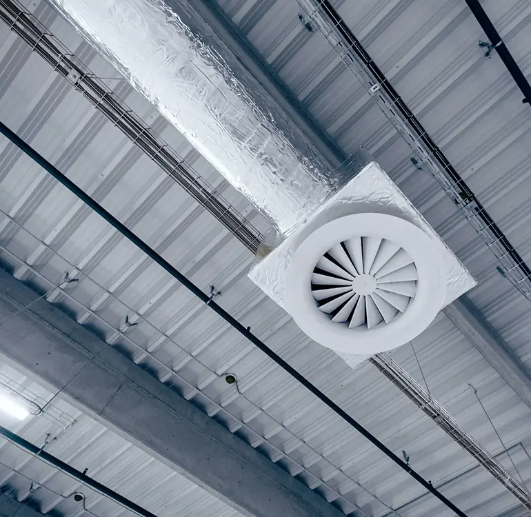 Industrial ceiling ventilation system