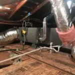 HVAC system duct leakage inspection in attic